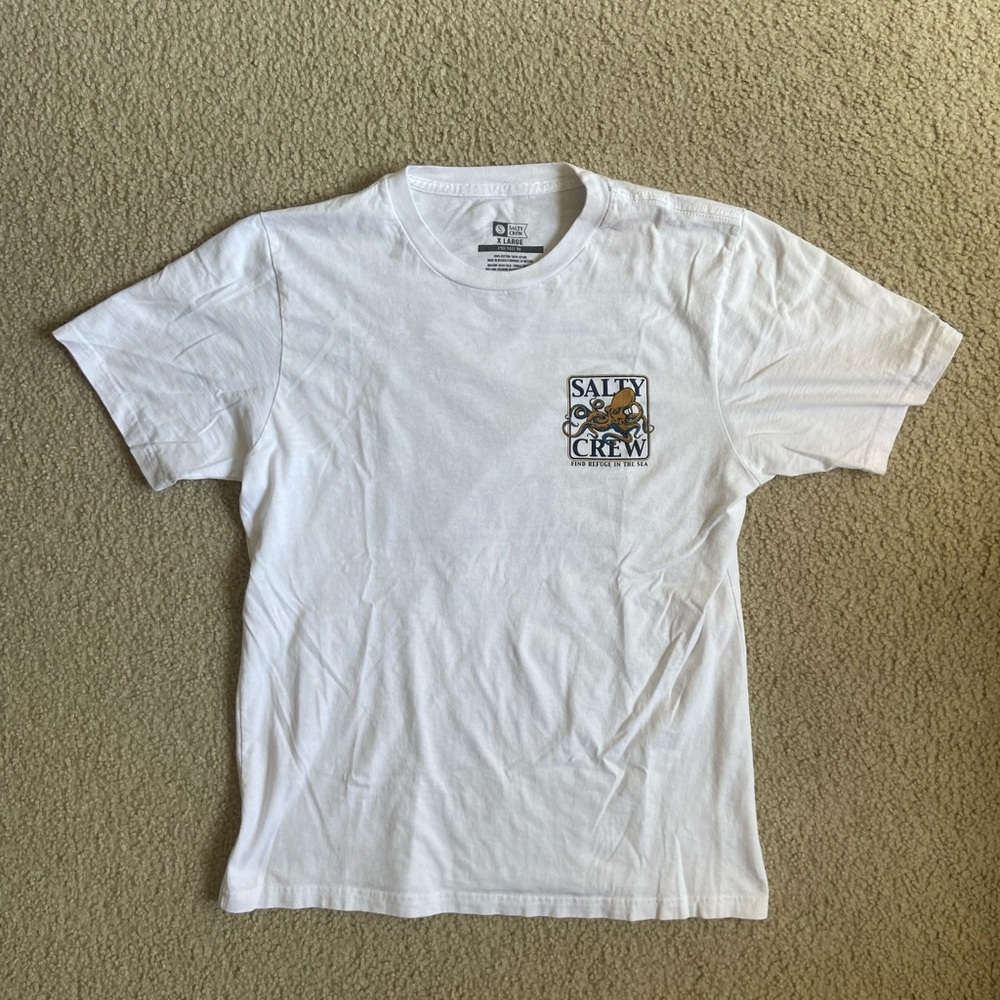 Boys White Salty Crew Logo T Shirt Size XL